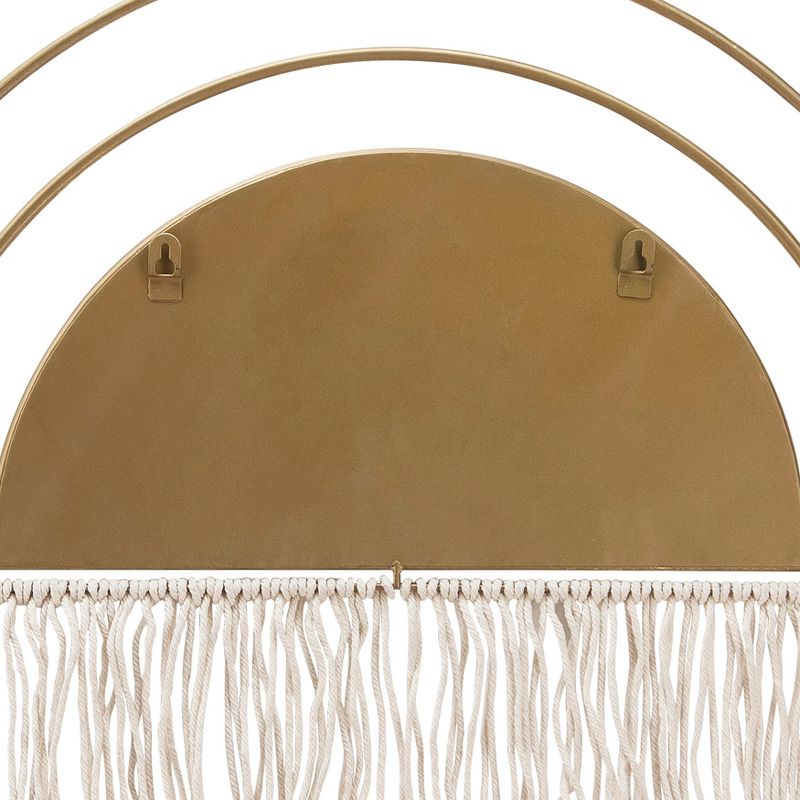 SAGEBROOK HOME 17&#34; Metal/Wood Arched Mirrored Wall Deco Gold, 3 of 6