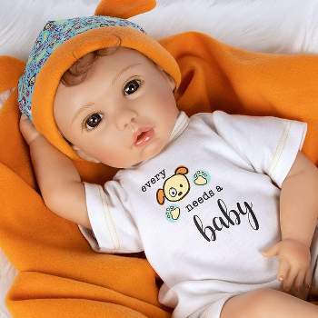 Paradise Galleries Reborn Baby Doll Boy Puppy Love, Magnetic Pacifier, Rooted Hair, 19 inch Doll Made in SoftTouch Vinyl