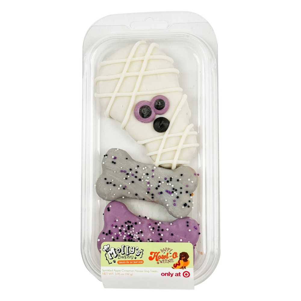 Molly's Barkery Halloween Mummy and Bones Apple and Cinnamon Crunchy Dog Treats - 0.15lb