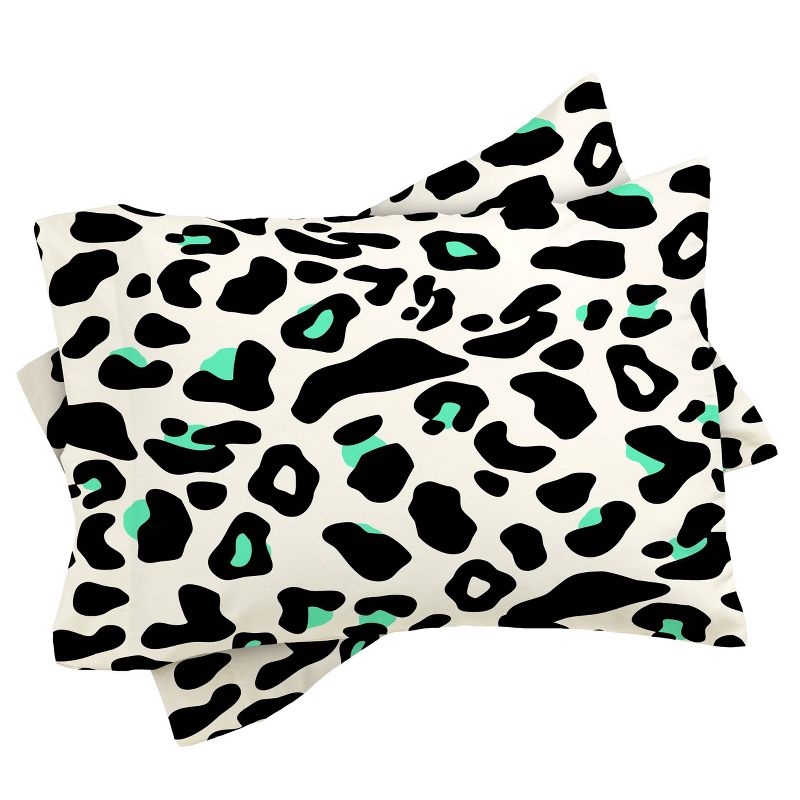 Allyson Johnson Neon Turquoise Leopard Comforter Set, 4 of 8