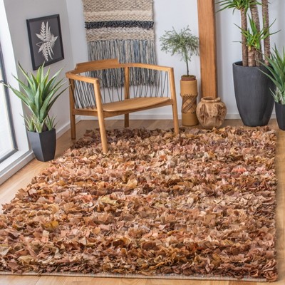 Natural Multi 5' x 8' Handmade Shag Area Rug