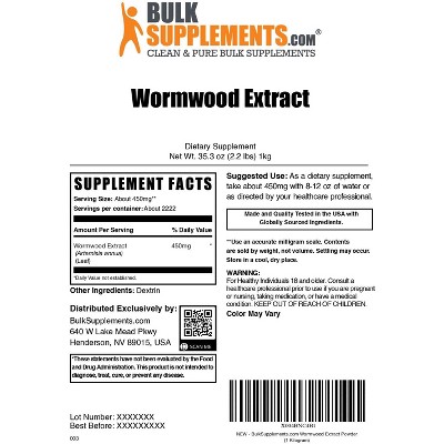 BulkSupplements Wormwood Extract Powder