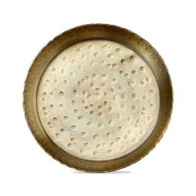 TAG Remi Round Pillar Plate Antique Brass
