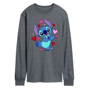 Men's - Lilo and Stitch - Heart Eyes Long Sleeve Graphic T-Shirt - 1 of 4