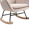 NicBex Teddy Fabric Glider Rocking Chair,Upholstered Nursery Rocking Chairs with High Backrest and Armrests,Nursing Chair for Bedroom - 4 of 4