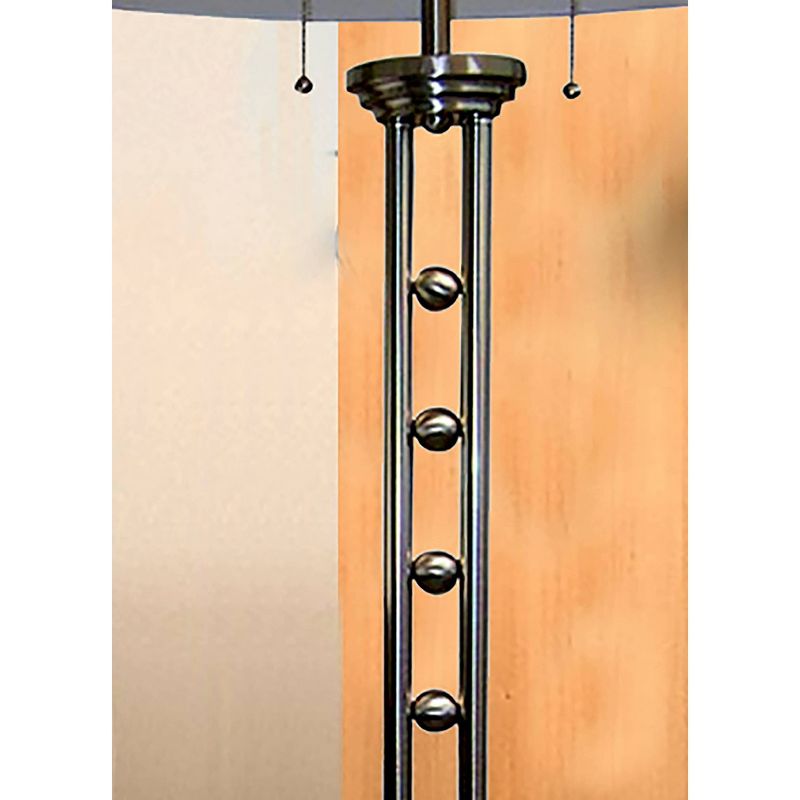 63&#34; Traditional Metal Floor Lamp with Unique Etched Base Silver - Ore International, 3 of 4