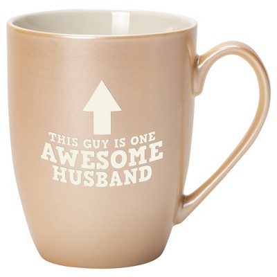 Elanze Designs This Guy Is One Awesome Husband Pearlescent Sand 10 ounce New Bone China Coffee Cup Mug