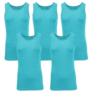 Galaxy By Harvic Men's Heavyweight Ribbed Tank Top-5 Pack - 1 of 4
