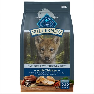 Blue Buffalo Wilderness High Protein Natural Puppy Dry Dog Food with Chicken Flavor - 13lbs - 1 of 4