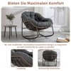 MOONMISS Outdoor Rocking Chair, Patio Oversized Wicker Egg Rocking Chair,Indoor & Outdoor Comfy Rocker Chair with Thick Cushion - 3 of 4