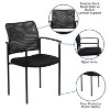 Emma and Oliver Comfort Black Mesh Stackable Steel Side Chair with Arms - 3 of 4