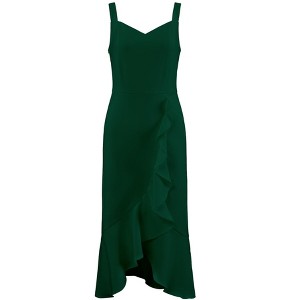 INSPIRE CHIC Women's Ruffled Elegant Sweetheart Neck Sleeveless Midi Fishtail Dress - 1 of 4