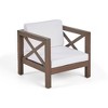 Lyngins Modern Acacia Wood Outdoor Club Chair – Slatted Seating, Cross-Back Frame, Water-Resistant Cushions, Patio Accent Chair/Outdoor Chair - 4 of 4