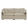Modular Chenille Upholstered Sectional Sofa Set with 2 Ottomans and 5 Pillows, Modern Lounge Couch for Living Room or Home Theater-Cuddlewood - 2 of 4