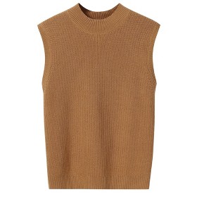 Clearlove Women's Mock Neck Knit Sweater Vest Sleeveless Casual Trendy Summer Ribbed Pullover Tank Tops - 1 of 4