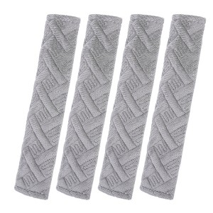 Unique Bargains Plush Car Seat Belt Protector Shoulder Strap Seatbelt Pads Covers 4 Pcs Gray 10.43"x6.30" - 1 of 4