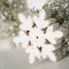 13"H  16"H & 19"H Sullivans Christmas Frosted Bottlebrush Trees Set of 3  Green-White - 4 of 4