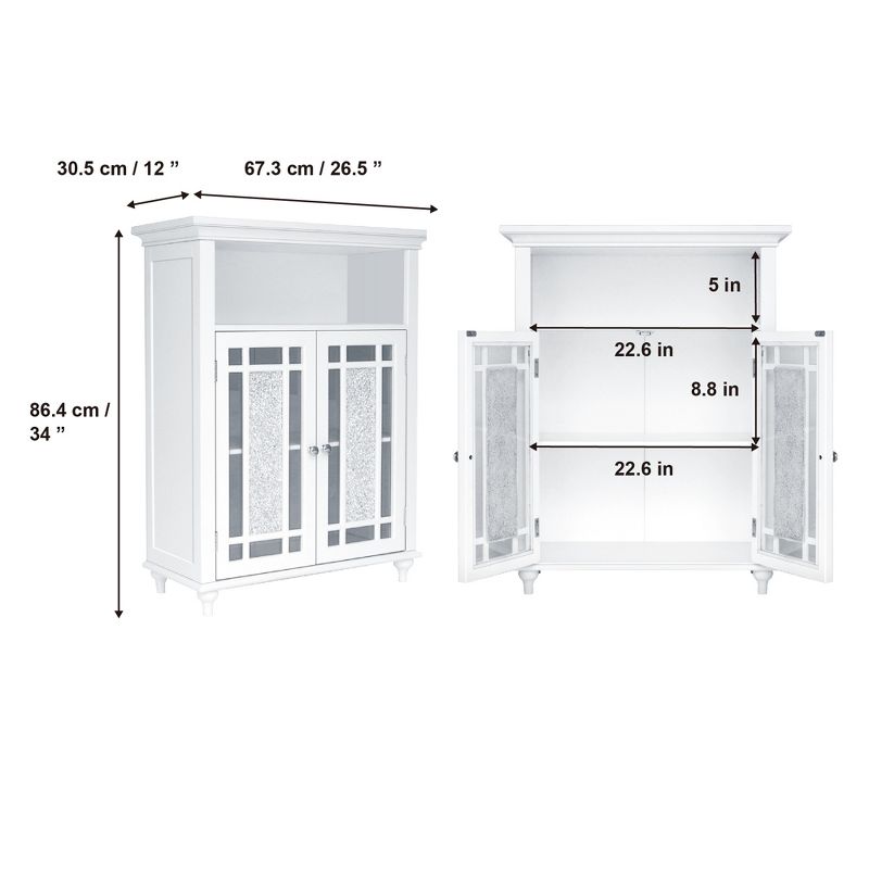 Teamson Home Windsor 26.5" x 34" 2-Door Floor Storage Cabinet, White, 5 of 9
