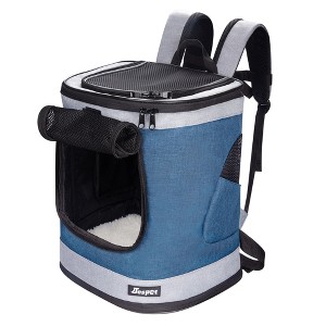 JESPET & GOOPAWS: Pet Soft Backpack Carrier - Blue Grey - 13", Small Dogs & Cats - 1 of 4