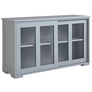 Sideboard Buffet Cabinet, Stackable Credenza Bar Cabinet with Sliding Glass Door and Adjustable Shelf - 1 of 4