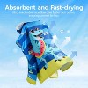 Joyfy Kids Beach Towels with Hood for Boys Quick Dry Blue Dinosaur Hooded Toddler Soft Microfiber 30"x30" Wearable BathTowels for Pool, Travel, Swim - 4 of 4