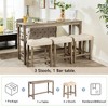 4-Piece Bar Height Dining Set with Power Outlet and 3 Padded Stools - 4 of 4