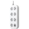 GE 7-Outlet Surge Protector with USB 1470J 2 USB-A (2.4A) 4' Braided Cord White and Gray: Extension Cord, Outlet Extender - 3 of 4