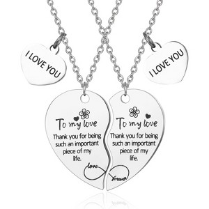 Mother-Daughter Heart Necklace Set - Matching Gift for Mom (Birthday/Christmas/Mother's Day) - 1 of 4