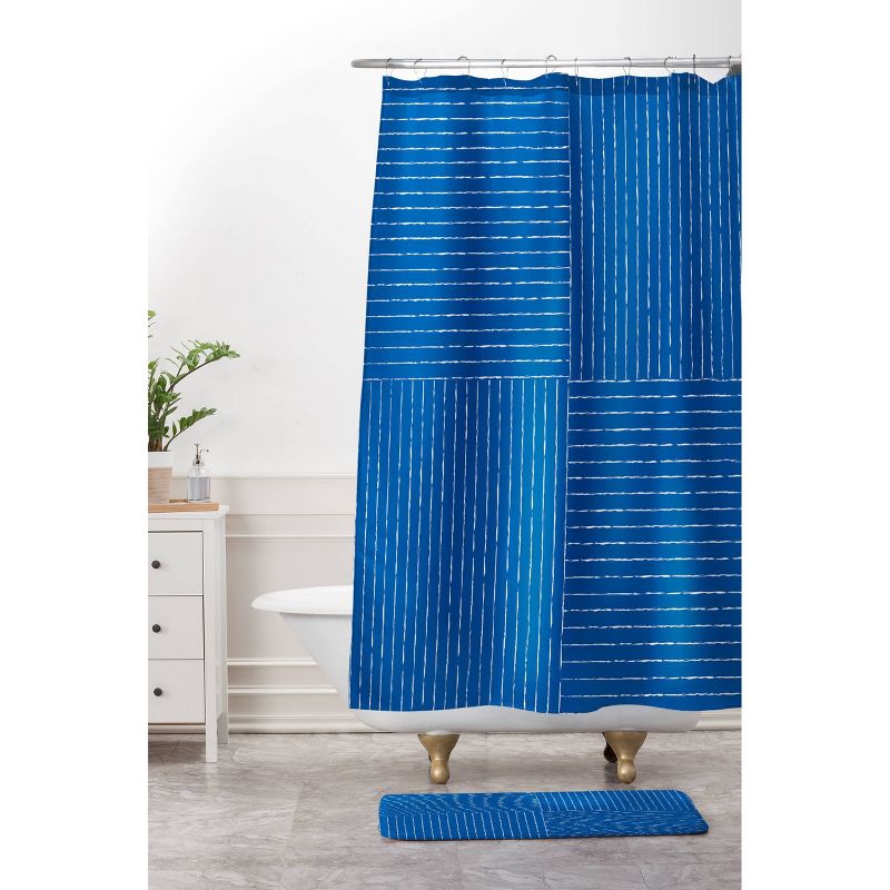 Deny Designs Summer Sun Home Art Lines Sapphire Shower Curtain, 4 of 5