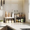 Cabinet Organizer Shelf, Set of 2 Kitchen Counter Shelves, Kitchen Storage, Spice Rack, Stackable, Expandable, Metal and Engineered Wood - 3 of 4