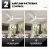 Ludomide 52" Modern Ceiling Fans With Lights and Remote, Low Profile Flush Mount Ceiling Fan For Living Room Bedroom-White - 4 of 4
