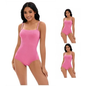 INSPIRE CHIC 3 Pcs Women's Cami Convertible Straps Slimming Waisted Button Bottom Butt Lifter Body Shapers - 1 of 4