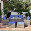 Decksplore 6-Piece Outdoor Patio Furniture Set with Fireplace Table All-Weather  Conversation Set for Porch, Balcony, Garden, Deck or Backyard - 3 of 4