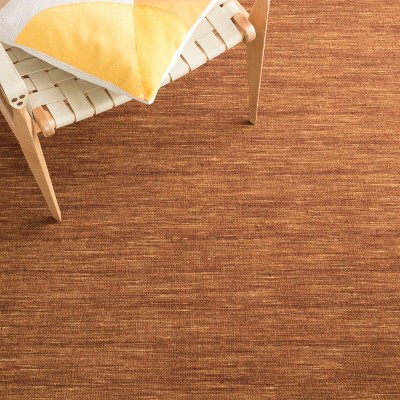 Brown Flat Woven Wool and Cotton Rectangular Rug, 8' x 10'