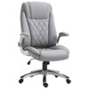 Vinsetto High Back 360° Swivel Ergonomic Home Office Chair with Flip Up Arms, Faux Leather Computer Desk Rocking Chair, Grey - 4 of 4