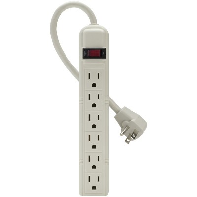 Philips 6-outlet Surge Protector With 4ft Extension Cord, White : Target