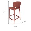 HomeRoots Set of Four 30" Orange Heavy Duty Plastic Low Back Bar Height Bar Chairs - 3 of 4