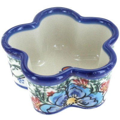 Blue Rose Polish Pottery Spring Morning Mini Baker - Flower Shape