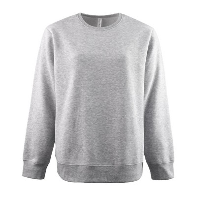 Women’s Fleece Crewneck Sweatshirt (Light Gray, Large)
