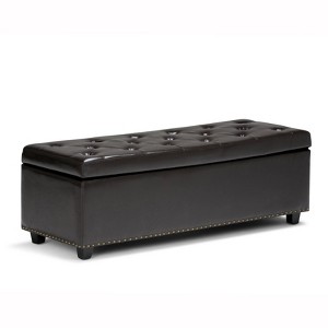 CAVINAS Linen Storage Ottoman Bench,Ottoman with Tufted Diamond Detail and Nailhead Trim for Living Room,Bedroom - 1 of 4