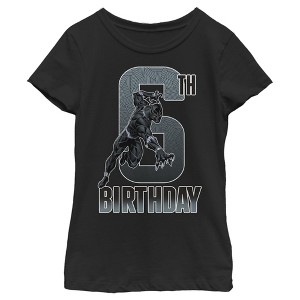 Girl's Marvel Black Panther Action Pose 6th Birthday T-Shirt - 1 of 3