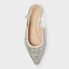 Women's London Beaded Bow Sling Back Flats - A New Day™ Silver - 3 of 4