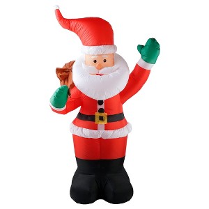 Itopfox 6 ft Inflatable Santa Claus with Gift Bag Lighted Christmas Decoration Built in LED for Indoor Outdoor Yard Garden 1 Piece - 1 of 4