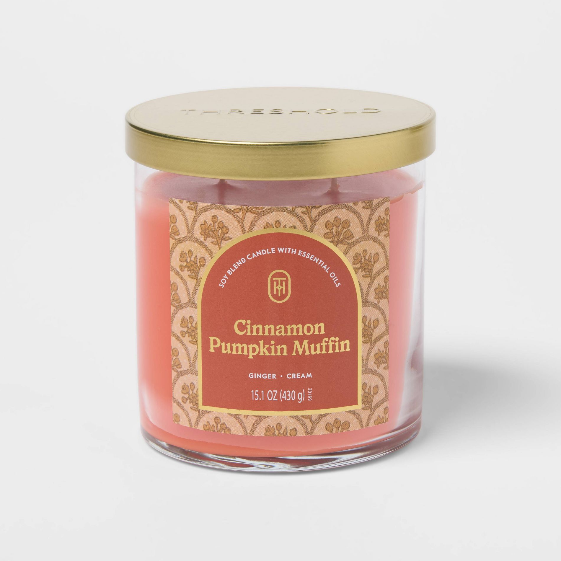 2 Wick 15.1oz Lidded Jar Candle Cinnamon Pumpkin Muffin - Threshold™