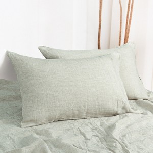 2 Pack French Linen Pillowcases, Breathable and Cooling Yarn Dyed Envelope Pillow Cases - NTBAY - 1 of 4