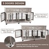 Grey Dog Crate Furniture with Drawer,5 Doors Wooden Dog Kennel End Table with Large Capacity Drawers,Dog House with Openable Divider for Small/Mediu - 4 of 4