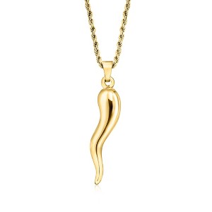 Ross-Simons Men's 18kt Gold Over Sterling Italian Horn Pendant Necklace - 1 of 2