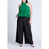 ELOQUII Women's Plus Size Halter Top With Peplum - 4 of 4