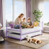 COZONY Twin Purple Metal Daybed with Trundle, Heart-Shaped Backrest, Space Saving Sofa Bed for Guest Room, Durable Steel Frame, No Box Spring Needed - 2 of 4