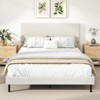 Costway Twin/Full/Queen Size Bed Frame with Height Adjustable Chevron Headboard, No Box Spring Needed Gray/Beige - 4 of 4